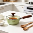 thumbnail image 6 of Yooci Gold Pure Titanium Hammered Saucepan 18x14cm, Healthy Coating-Free Non-Stick Pan with Tempered Glass Lid & Dual Spouts for Ramen, Sauces and Vegetables, 6 of 7