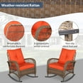 thumbnail image 5 of Socialcomfy Solid Print Rattan Outdoor Adjustable Height Rocking Chair, Orange, 5 of 7