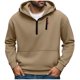 thumbnail image 2 of pstuiky camisas de manga larga para hombre, Sudadera con capucha y manga larga con cremallera de color liso para hombre camisetas de hombre xl, 2 of 7