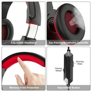 TSV Gaming Headset with Mic Fit for PC/PS4/PS5/Xbox One/Nintendo, Wired 3.5mm Over-Ear Headphones with Noise Canceling, Stereo Bass