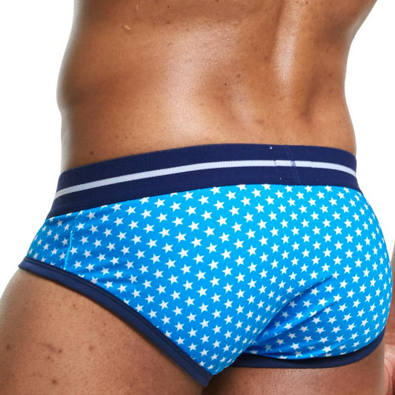 Mens Sexy Underwear Short Underpants Star Prints Soft Cotton Briefs Panties  Fragarn 