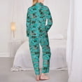thumbnail image 6 of Goofa Hawaii Palms Printed Women’s 2 Piece Pajama Set Super,Pajamas Women's Long Sleeve Sleepwear Soft Button Down Loungewear Pjs Lounge Set Nightwear-, 6 of 9