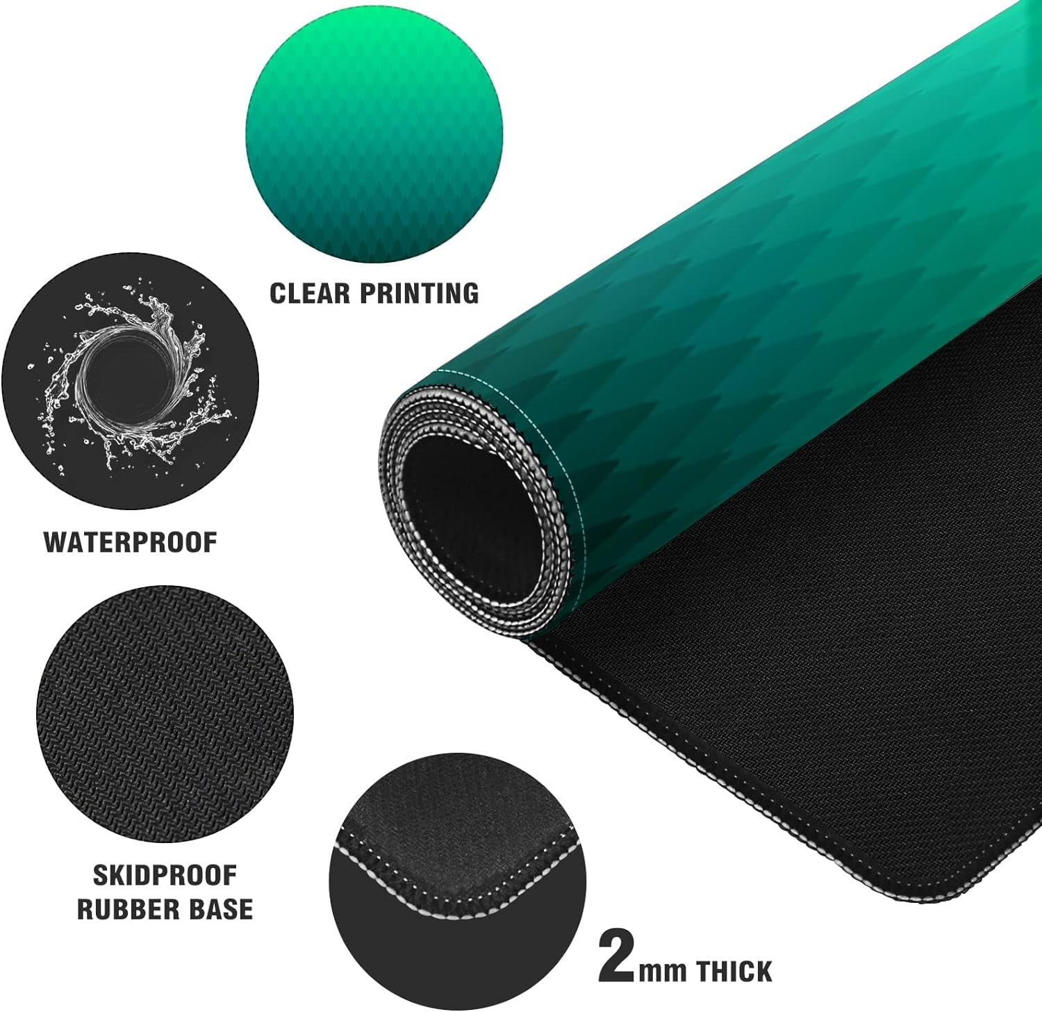 Abstract Forest Pattern Green Desk Mat, Desk Accessory, Cute Workspace, Trendy Workspace, Trendy, 35.4x15.7in Large Gaming Mouse Pad, Cute Desk Topper, Pretty Desk Pad