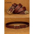 thumbnail image 4 of Catelles Men's Thickened Belt, Vintage Design, Made of High-quality Cowhide with Brass Buckle, Comes in A Gift Box. Suitable for Both Business and Casual Wear&Waist size 46inch, width 1.5inch (3.8cm), 4 of 8