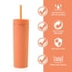 thumbnail image 5 of Injueey Botella de agua de 16OZ, vaso de paja esmerilado de plástico de 2 capas, bebida portátil, taza de té de la leche, soporte para café y jugo Mostrada amarillo NO13 Injueey HA007950-18B, 5 of 6