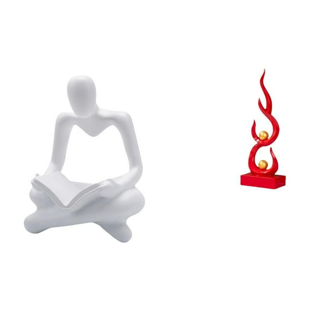 Figura de pensador abstracto,Estatua de pensador abstracto,decoración para el hogar,Figura humana decorativa para oficina,coleccionable,Escultura abstracta de fuego,Estatua de arte abstracto