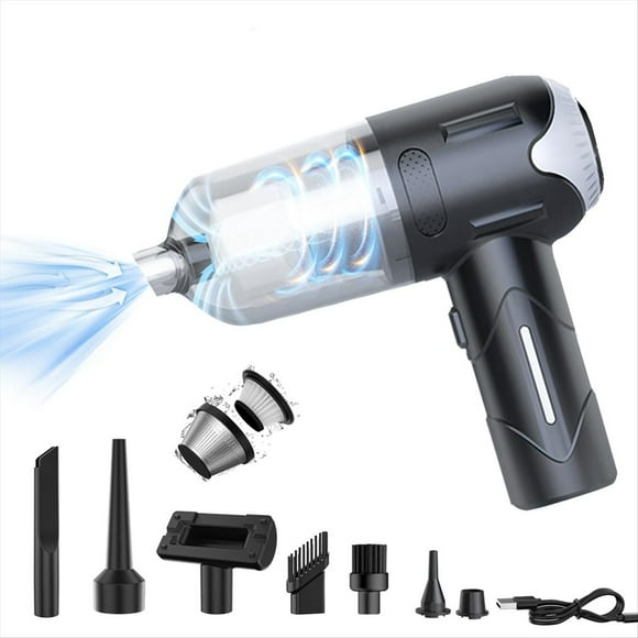 3-In-1 Handheld Vacuum Cleaner Wireless, 8000PA ,USB Rechargeable Portable Light Weight Mini Vacuum Cleaner,1 x vacuum cleaner 7 x accessories 1 x USB cable,Black