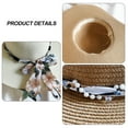 thumbnail image 3 of Sombrero de paja para mujer, de ala grande, con protección solar, para playa, con circunferencia de 56 a 58 cm, 3 of 5
