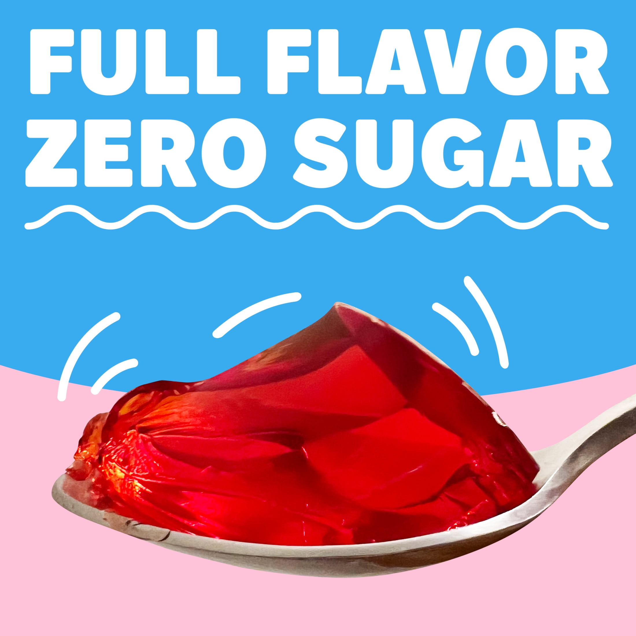 Jell-O Strawberry Zero Sugar Low Calorie Gelatin Dessert Mix, 0.3 oz Box