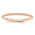 thumbnail image 1 of 14k Rose Gold 1.5mm Milgrain Stackable Ring Size 8 Wedding Classic, 1 of 6