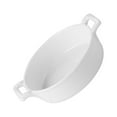 thumbnail image 4 of 9 Inch White Ceramic Soup Bowl with Handles Large Dish Instant Noodle Bowl, 4 of 6