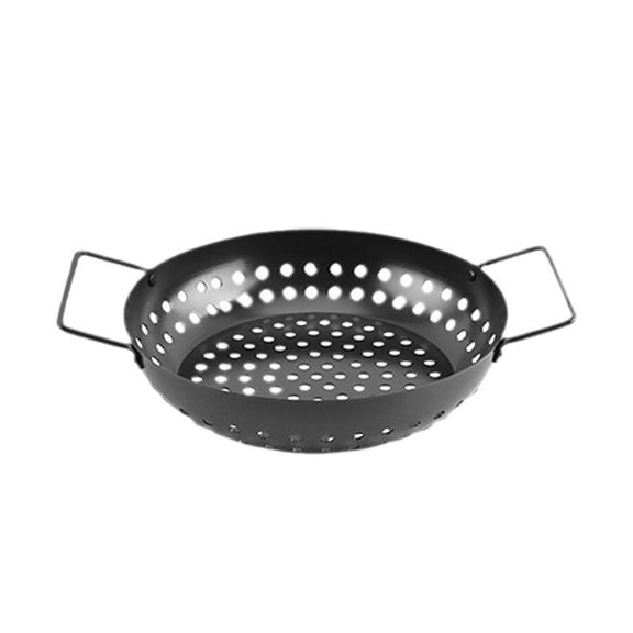 figatia Grill Pan Grill Basket BBQ Grilling Plate Cookware Metal Grill Skillet Grilling Tray for Camping Kitchen Fishing Baking Party 28.5cmx22.7cmx5cm