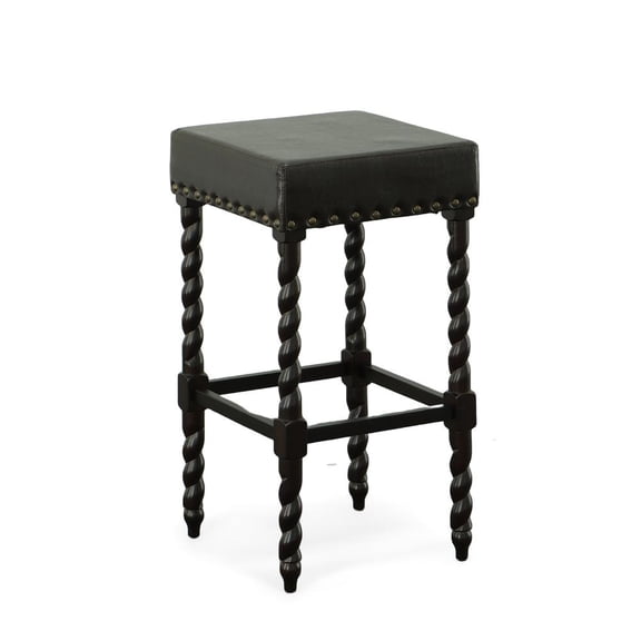 Carolina Living Remick 30" Barstool - Espresso - Brown Leatherette Upholstery