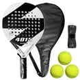 thumbnail image 1 of Pala de Pádel KUEIY Blanca de Fibra de Carbono con Funda y Accesorios para Jugadores Principiantes e, 1 of 7