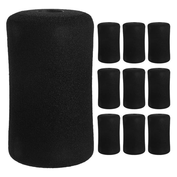Foam Foot Pad Rollers Black Fitness Equipment Gym Workout 10Pcs 5.3X3.0X3.0In