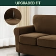 thumbnail image 4 of 2024 Sofa Cover with Separate Cushion Slipcover Stretch Checks (Sofa  Wine), 4 of 7