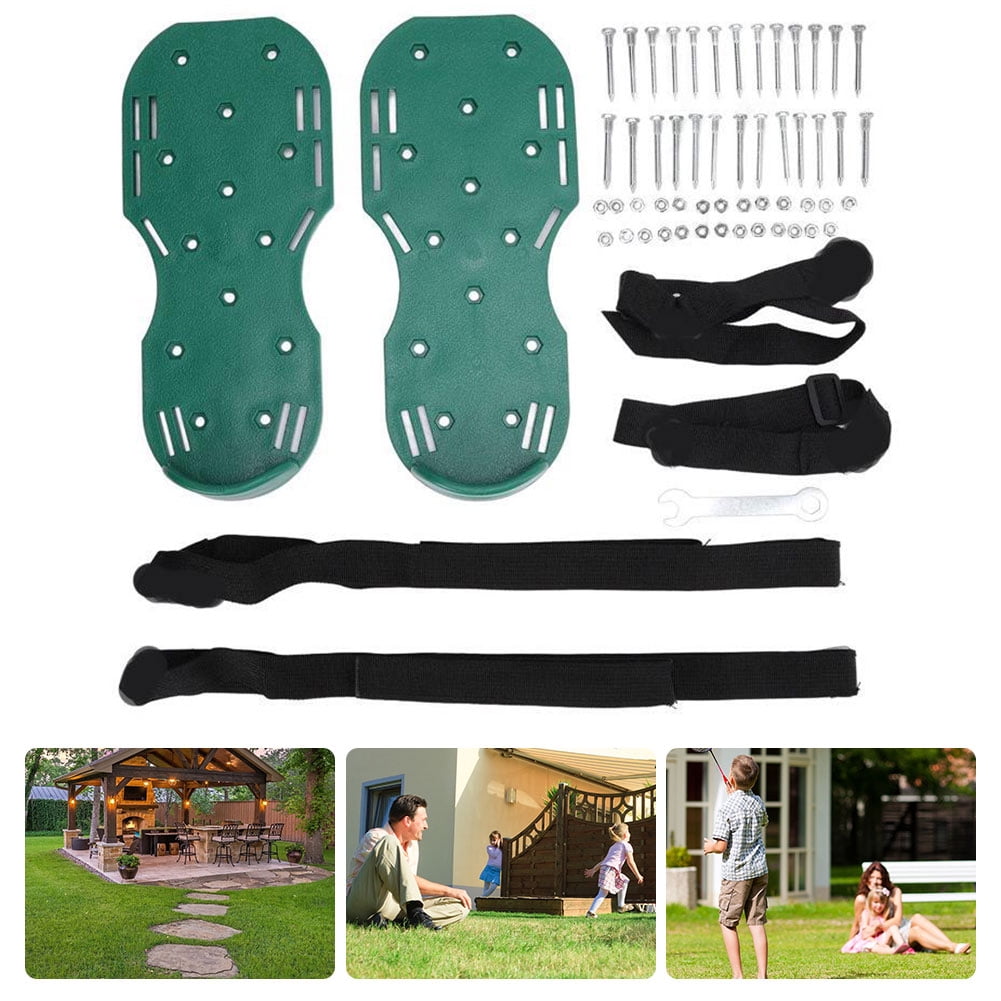 golytefs Lawn Aerator Shoes Aerator Spiked Sandals with Adjustable Strap Gardening Aerator Sandals Anti-slip for Aerating Lawn Soil