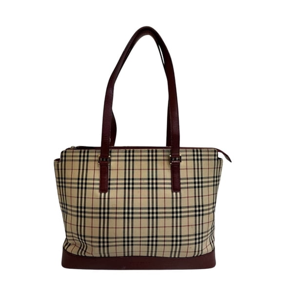 Pre-Owned BURBERRY Nova Check Tote Bag, Beige, Women's