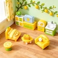 thumbnail image 5 of YardChic Dollhouse Furniture, Mini Lemon Themed Miniature Furniture Display, Tiny Furniture, Realistic Bedroom And Living Room Scene Accessories, Resin Dollhouse Miniature Decor, Refrigerator, 5 of 5