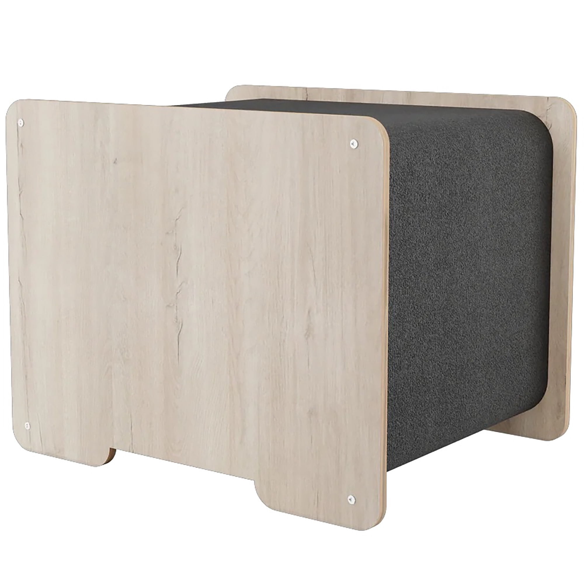 Noba: Origin Hut Hideout - Cat Head, Gray - Pet & Kitten House, 20 x 16" Wooden Lounge, Scratchable Carpet Sides, Animal Refuge Area, Climb-Play-Sleep
