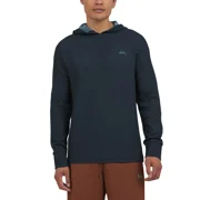 Quiksilver Mens Textured Pullover Sweater Hoodie (Blue, Medium)