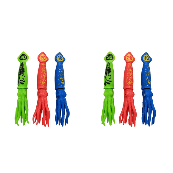 6 Pcs Squid Dive Toys Pool Throw Underwater Octopus Bath Toys with Funny Cuttlefish for Kids