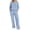 Light Blue, variant on PRETTYGARDEN Women Fall 2 Piece Outfits Sweatsuits Lounge Sets Quarter Button Long Sleeve Sweatshirt, Wide Leg Sweat Pants, Casual 2 Piece Sets Tracksuit, Airport Travel Outfits for Women