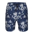 thumbnail image 4 of Kdxio Dragon Pattern Mens Casual Shorts - Drawstring Summer Beach Sports Shorts for Men, 4 of 9