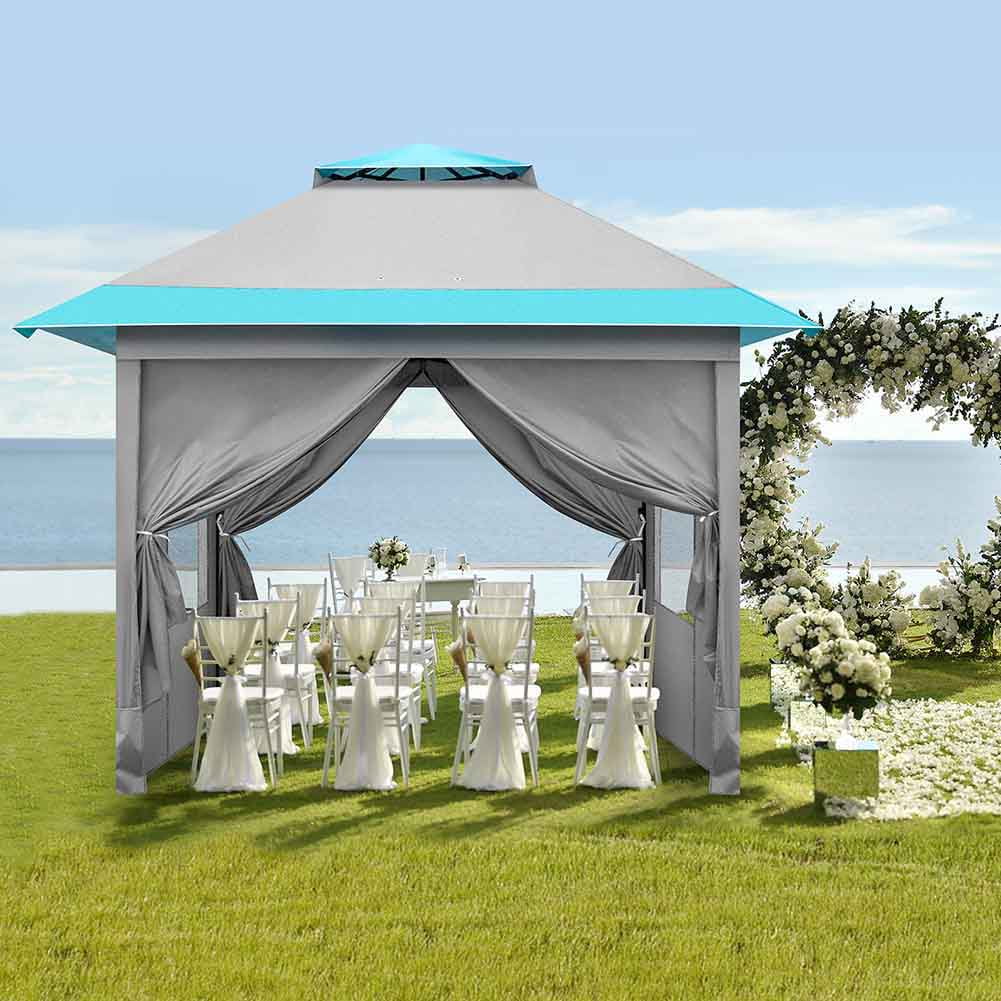 Aimee Lii 120"x120" Canopy Tent Heavy Duty Canopy, Outdoor Tent Canopy for Wedding Party Event Tent, Gray