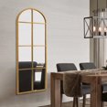 thumbnail image 6 of 59"x20" Home Decorative Arched Iron Frame Window Mirror Wall Mounted Makeup Mirror,Gold, 6 of 6
