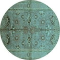 thumbnail image 1 of Ahgly Company Indoor Round Oriental Light Blue Industrial Area Rugs, 6' Round, 1 of 4