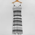 thumbnail image 4 of Robe Rétro à Pois Rayés Noir Blanc Club Maxi Robe Style Rue Boho Plage Longues Robes Printemps Col en V Vêtements Oversize, 4 of 5