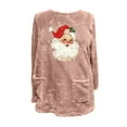 thumbnail image 6 of IROINNID Christmas Pullover for Women Crewneck Thermal Pullover Winter Loose Fit Print Warm Tops Long Sleeve Blouse Sweatshirt,Pink, 6 of 6