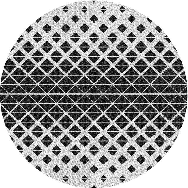 Ahgly Company Tapis d'Intérieur Rond Lavable en Machine Transitionnel Gris Foncé Noir, 7 Pieds Rond