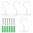 thumbnail image 1 of 4Pcs White Iron Ceiling Hook Heavy Duty Hook Flower Basket Hanging Holder, 1 of 8