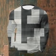 thumbnail image 2 of Chemises à Manches Longues pour Hommes Travail pour Hommes Décontracté Mode Urbaine Imprimé Quart de Fermeture Éclair Polyester Col Rond Haut avec 1, 2 of 3