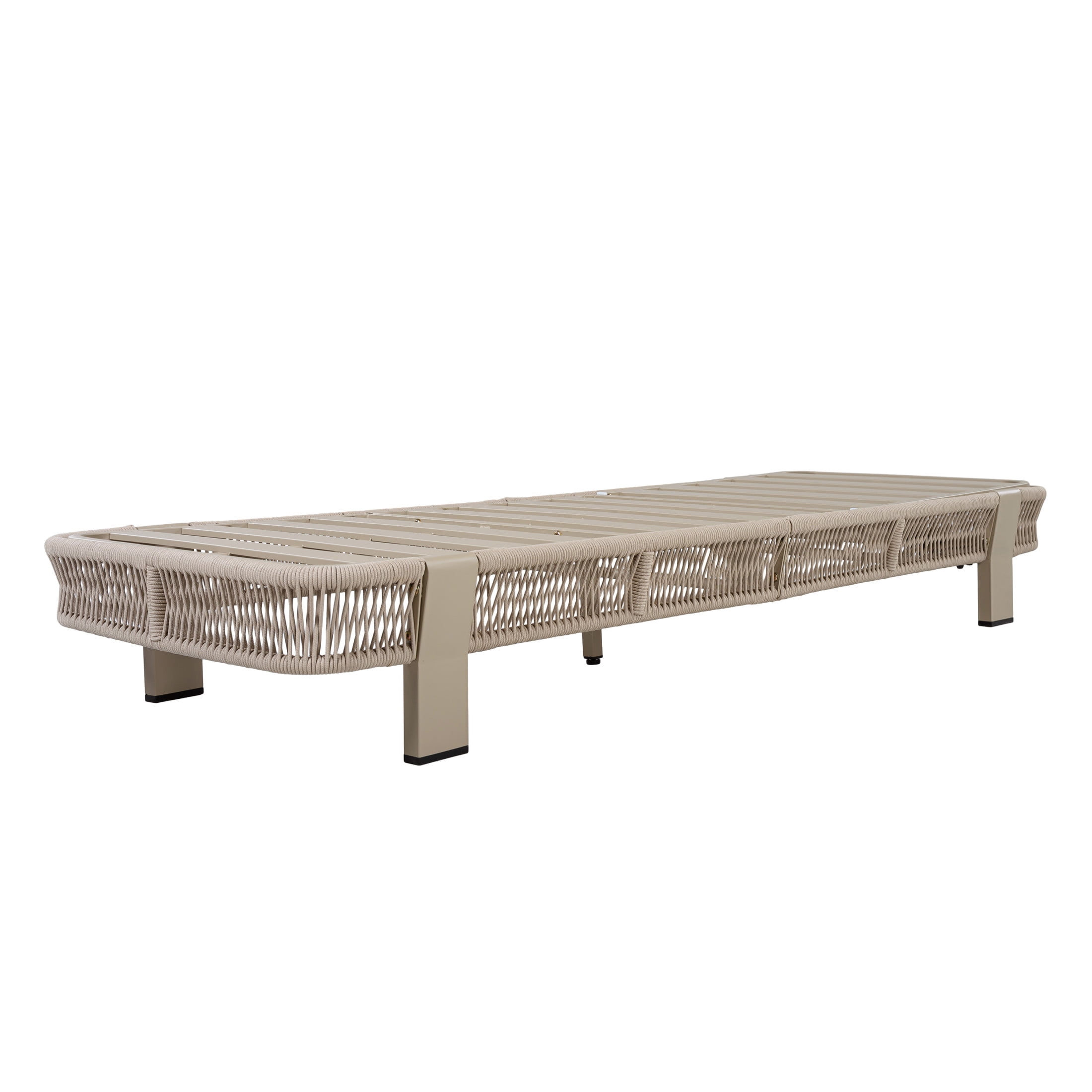 Christopher Knight Home Adjustable Backrest Outdoor Chaise Lounge, Iron Rope Frame, Beige