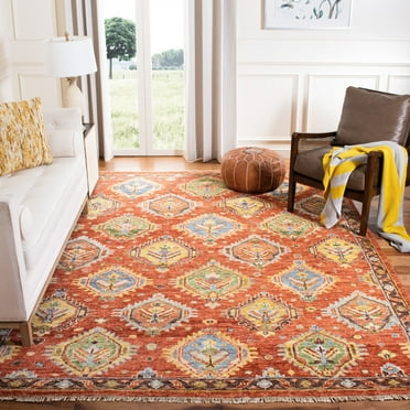 Safavieh  Handmade Samarkand Traditional Tribal Rust/Brown Wool Rug Rust/Brown 9' x 12' 9' x 12' Brown