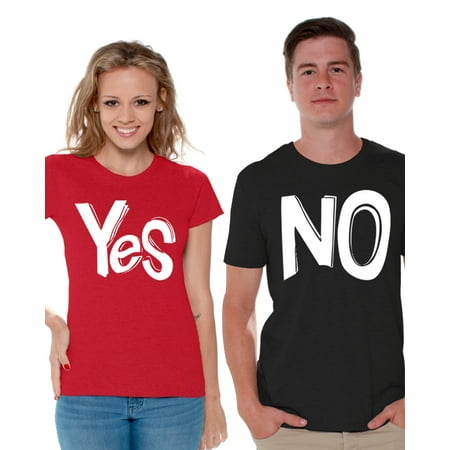 Awkward Styles Funny Couple Shirts Couple Matching Shirts Yes No Matching Shirts for Couples Valentine Gift Ideas for Couples Gift...