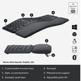 thumbnail image 6 of Logitech ERGO K860 920-009166 Black 2.4 GHz Bluetooth Split Keyboard, 6 of 9