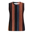 thumbnail image 3 of Pounoo Débardeurs pour Femmes à Imprimé à Rayures Verticales Sans Manches à Col Rond Coupe Ample Respirants Extensibles Chandails Décontractés Quotidiens Blouses Style Rétro Cadeau, 3 of 6