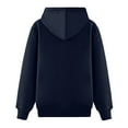 thumbnail image 4 of UAMVSH Women's Casual Full Zip up Sherpa Lined Hoodie Sweatshirts Warm Winter Fleece Long Sleeve Jacket Coat with Pockets(X-Large,Dark Blue), 4 of 5