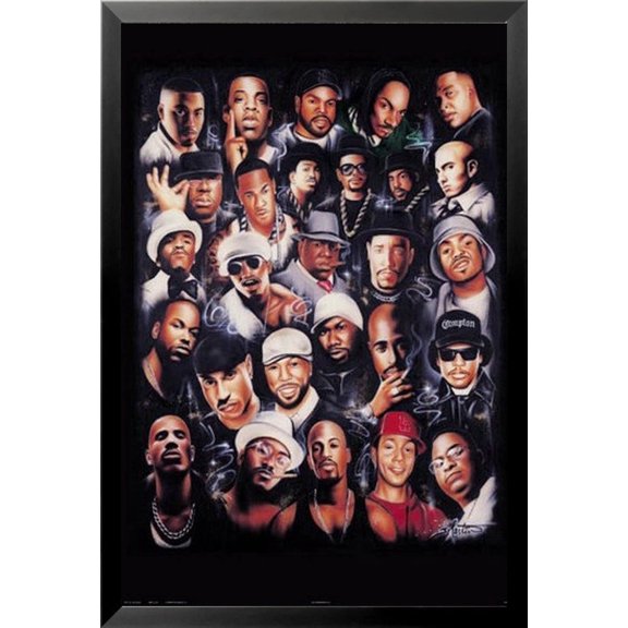 BUY ART FOR LESS Officially Licensed Framed Rap Legends Old School and Hip Hop 36 x 24 Music Art Print Poster