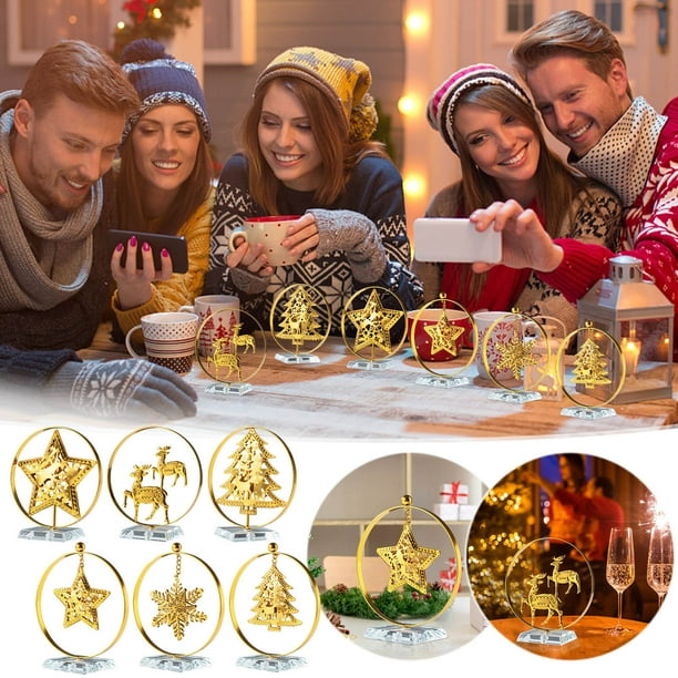 Xihbxyly Adorno Navideño Dorado con Forma de Estrella Iluminada, Adorno Navideño Clásico, Fácil de Instalar, Diseño Elegante, Decoración para Fiestas, Amplia Aplicación, 1 Paquete