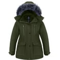 thumbnail image 6 of Wantdo Women's Recycled Plus Size Water-Repllent Jacket Insulated Winter Coat Warm Parka Jacket Army Green 4XL, 6 of 7