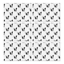 Cute Bulldog Summer Placemats Table Placemats Set Of 6-Linen Kitchen Washable Placemats Table Mats 11.8"x17.7"Non-Slip Heat Resistant