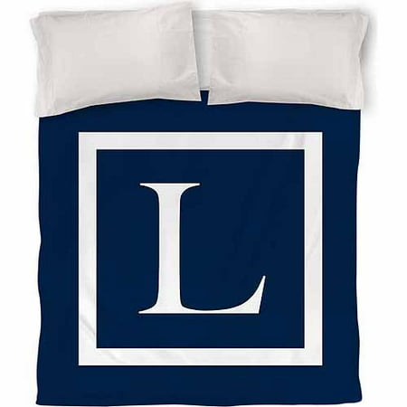 IDG Classic Block Monogram Duvet Cover, Blue
