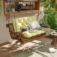 thumbnail image 7 of Kimunuk Outdoor Swing Cushion , 40" X 40" X 5" Waterproof Bench Chair Replacement Cushion with 6 Ties for Patio Porch, Light Yellow, 7 of 7