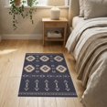 thumbnail image 3 of ODIKA 2'x3' Navy Beige Southwestern Diamond Medallion Washable Doormat Geometric Motifs with Interlocking Chain for Entryway, Kitchen, Laundry Room, Non-Slip, Low Pile, 3 of 7