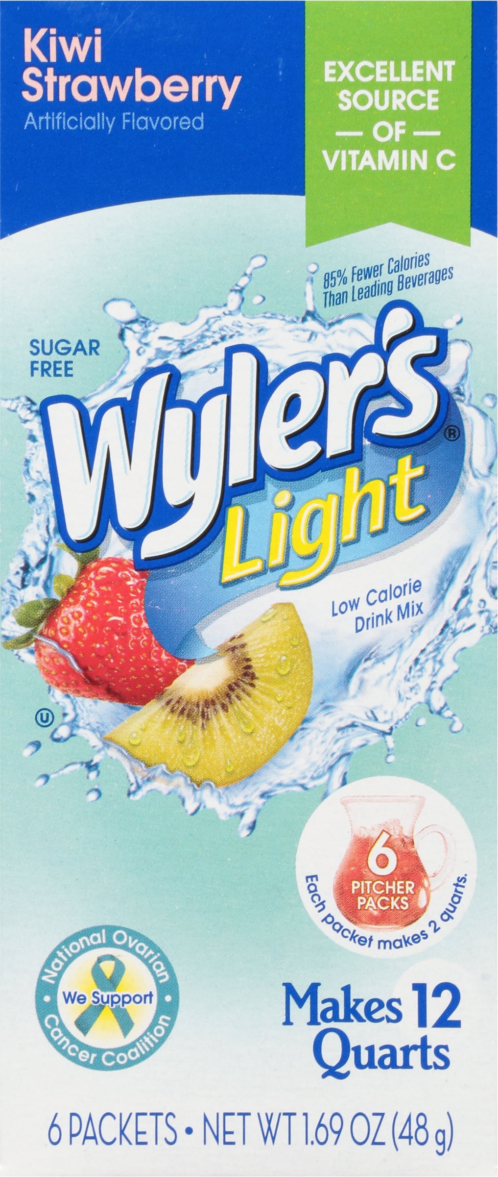 (3 pack) Wyler's Light Kiwi Strawberry Drink Mix, 1.69 Oz., 6 Count